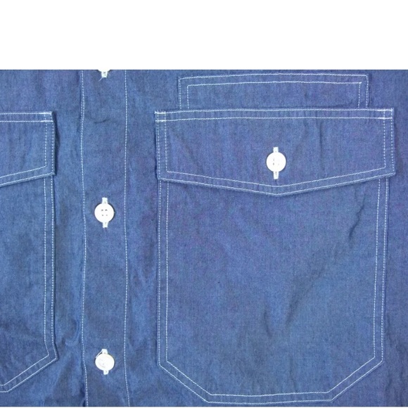 U CLOTHING Dark Blue Utility Buttom Down Shirt - Picture 6 of 9